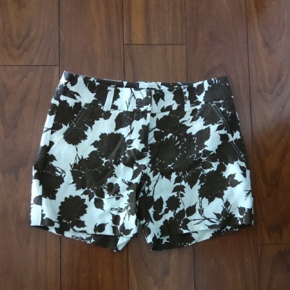 J. CREW💥New💥Brown & White Linen Floral Shorts